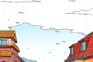 铜铃渡口漫画封面，渡口木桩上系着的旧铜铃
