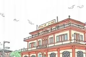 三十七度甜漫画封面，甜品台上温度计与刚出炉的蛋糕