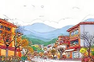 伞下三厘米漫画封面，雨夜公交站台两把伞挨在一起